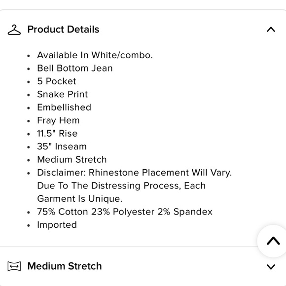 Fashion Nova Sneak Around Rhinestone Bell Bottom Jeans White/Combo Size 1 NWT🖤🤍 - Picture 4 of 5